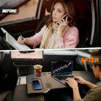 Foldable Car Table,Steering Wheel Desk for Laptop/Meal Tray Travel, 2-in-1 | Portable/Reinforced,Fit for Most Vehicles,Work Surface 30.31" x 14.96",Drink Holder & Phone Slot Included,Installs in Seconds - Image 7