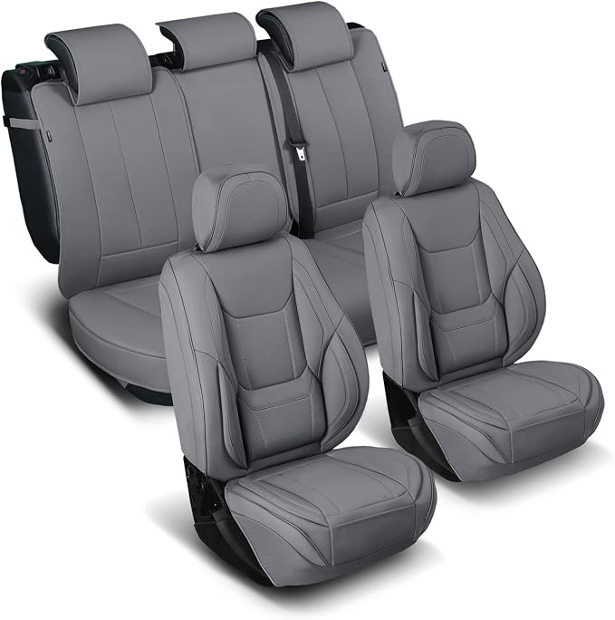 Coverland Premium Custom Fit Truck Car Seat Covers Full Set Seat Waterproof | Airbag Compatible Non-Slip Seat Cover for Ford F150, F150 Lightning, F250 F350 F450 Super Duty [Dark Gray - Size Chart X85] by Coverland