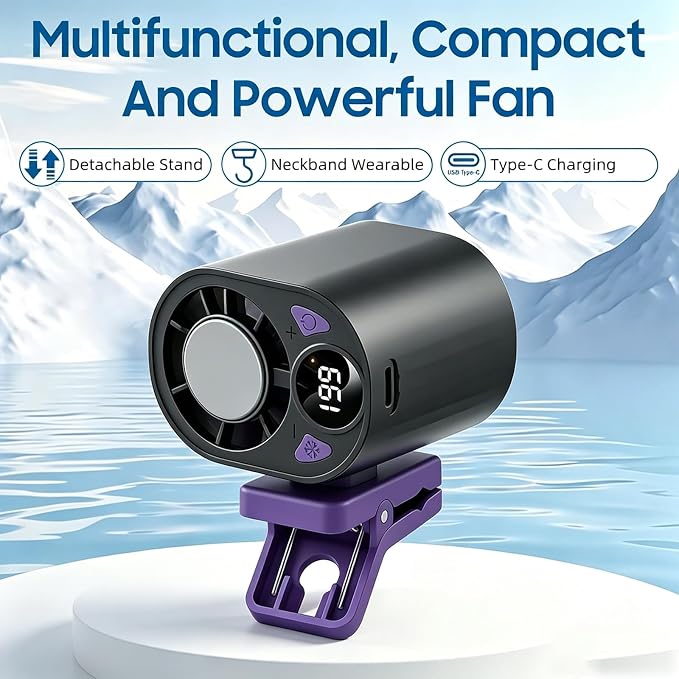 New Upgraded Car Clip on Air Conditioner Fan, Portable Air Conditioners for Cars, Mini Rotatable Fan, USB Rechargeable, 199 Speed Silent Mini Bladeless Fans, Car Clip on Air Conditioner (White) - Image 9