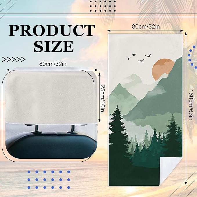 2 Pack Car Towel Seat Covers with Storage Bag, Multifunctional Towel for Gym Outdoor Sport, Picnic, Beach, Pet Dog Travel,Non-Slip Washable Car Seat Protector (Landscape Painting) - Image 5