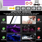 Acrylic Interior Car LED Strip Light with Wireless APP, Car Accessories 6 in 1 with 175 inches 593 LEDs Fiber Optic Ambient Lighting Kits, RGB Dynamic Music Sync Neon LED Strip Light for Car - Image 5