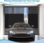 Frienda 12 x 7 ft Sliding Privacy Garage Door Screen 1 Car with Track Closure Retractable Magnetic Closure Heavy Duty Weighted Bottom Door Privacy Protection Curtain Keep Animals Out for Summer Garage - Image 3