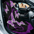 Purple Butterfly Car Seat Towel for Front Seat Only with Storage Bag Neon Butterfly Car Interior Accessories for Women Sweat Auto Interior Seat Protector Yoga Running Swimming Hiking Towels - Image 2