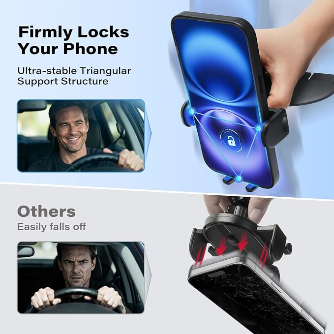 CD Phone Holder for Car, Easy One-Button Release CD Slot Phone Mount | Stable Clamp, 360° Rotation, Works with Thick Cases, Fits iPhone, Samsung, Google, Moto & Most Smartphones - Image 4