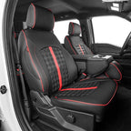 Seat Covers for Ford F150 SuperCab 2015-2022 XL XLT Lariat Custom | Fits 2015-2020 F150 & 2017-2022 F250/F350 SuperCab XL XLT Lariat, Waterproof Truck Seat Cover Full Set Nappa Lether, 2-Door by Custaura