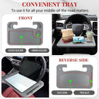 2 in 1 Car Steering Wheel Desk, Car Tray, Car Steering Wheel Desk Tray & Auto Seat Gap Filler Organizer, Multipurpose Travel Auto Steering Wheel Under Table Console for Most Vehicles (Grey) - Image 4