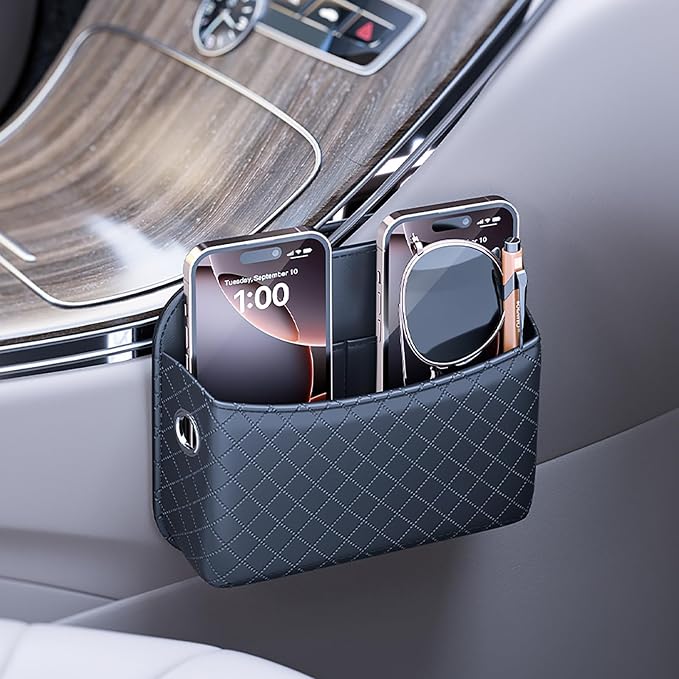 2 PCS Car Seat Side Storage Pocket Organizer Holder for Auto Door, Console, Vehicle Seat Gap Filler Tray Bag for Phone, Pen, Key, Sunglass, Invoice, Car Registration, Notepad, Card, USB Data Line - Image 8