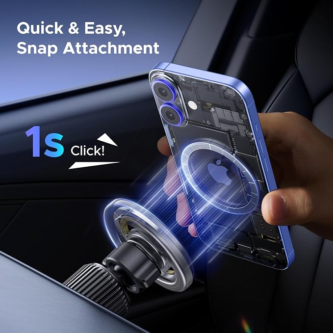 UGREEN Car Phone Mount for Magsafe Air Vent Car Mount Magnetic Phone Holder Compatible with iPhone 17 16 15 14 13 12 Pro Max, Strongest Magnet Grey - Image 4