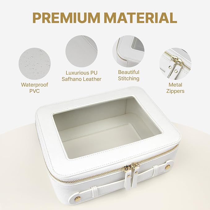 Clear Makeup Bag with Mini Cosmetic Bags,Travel Toiletry Bag for Women,Portable Cosmetic Bag Case, Transparent Waterproof Cosmetic Organizer Storage Bag for Women Men - Image 3