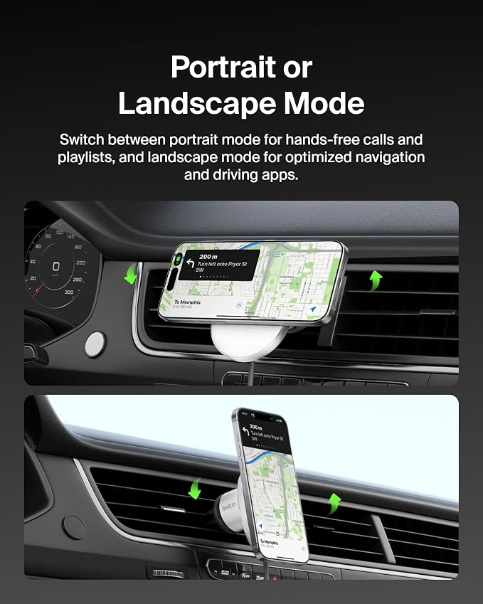 Belkin 15W MagSafe-Compatible Wireless Car Charger, Vent Mount | iPhone 17/16/15/14/13, Pixel 10 compatible, fast charging, secure vent mount, hands-free driving - Image 5