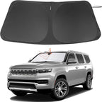 Windshield Sun Shade for 2022-2026 Jeep Wagoneer Accessories | Full covered for windshield, Foldable & Durable, Block UV Rays, Reduce Heat, Easy to install, Keep Car Cooler by LHFLIVE