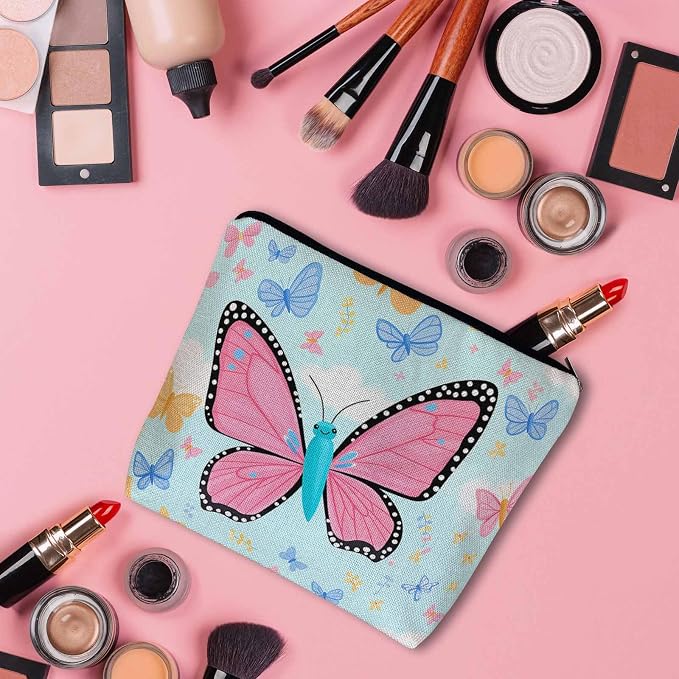 Makeup Bag For Purse Butterfly, Colorful Butterflies Garden Butterfly Cosmetic Bags For Women With Zipper Travel Toiletry Pouch Makeup Bags Makeup Organizers Purse For Toiletries Cosmetics - Image 3
