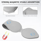 Magnetic Sunglass Holder for Car Visor, Leather Vehicle Sunglass Hanger Clamp Card Holder with Magnet, Universal Eyeglass Clamp Visor Ticket Organizer for Cars Trucks SUVs (Gray) - Image 3