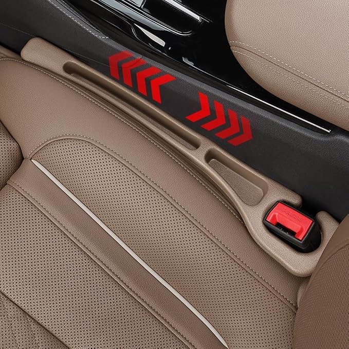YLXGT Car Seat Gap Filler Organizer Universal for Car SUV Truck Accessories Seat Gap Plug Blocker with Storage Slot Brown 2 Pack - Image 5