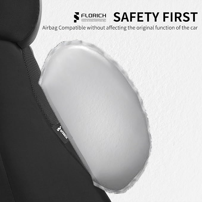 Seat Covers, Car Seat Covers Front Seat, Black Seat Covers for Cars 2 Seats, Breathable Car Seat Protector, Front Car Seat Cushion, Automotive Seat Covers Universal Fit for Most Cars SUV Trucks - Image 5