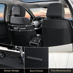 FLORICH Waterproof Front Car Seat Cover Faux Leather Automotive Seat Cover Front Car Seat Cushion Car Seat Protector Accessories Universal Fit for Most Cars SUV Trucks, Black&White - Image 2