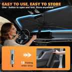 KUST Windshield Sun Shade Umbrella for 【2022-2026 Jeep Grand Cherokee】 | Beige and Black | Foldable Sunshade with Bendable Handle | Blocks Heat & UV Scratch Resistant Keep Car Cool Sunshield - Image 7