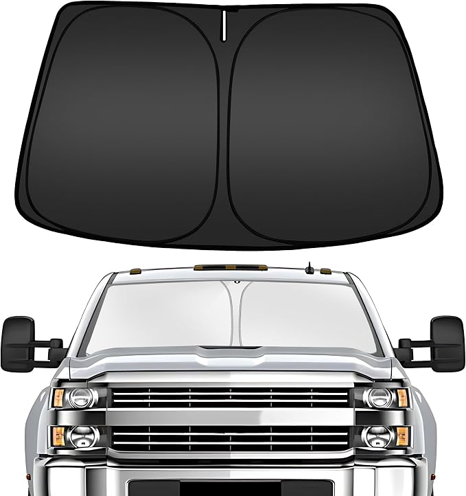 ARISMOTOR Windshield Sun Shade for Chevy Silverado 2500/3500 HD 2020-2026 | Custom Fit, Foldable Front Window, Block UV Rays, Keep Car Cooler by ARISMOTOR
