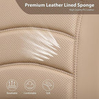 CAR PASS 3D Foam PU Leather Car Seat Covers, Universal Seat Covers Full Sets for Trucks SUV Sedan Automotive Seat Covers Armrest Airbag Compatible Waterproof Comfortable Faux Nappa Leather All Beige - Image 7