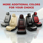 Car Seat Covers for GMC Acadia 2007-2026, Front Pair, Beige | Luxury Full Coverage Leather Seat Protectors, Waterproof Breathable, Non-Slip, Easy to Install, Airbag Compatible, All-Season - Image 3