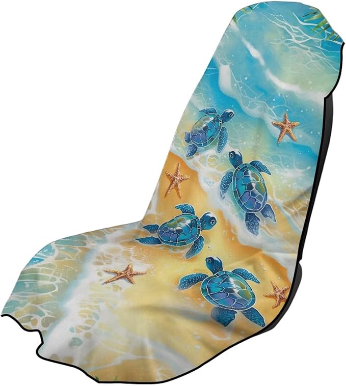 SEANATIVE Breathable Car Seat Towel Cover Sweatproof Automotive Towel - Sweat Towels for Workout, Running & Outdoor Adventures, Beach Turtle Print by SEANATIVE