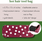 kate spade new york Hair Tool Organizer Bag, Julie Dot | Leatherette Travel Bag for Hair Dryer, Curler, Straightener, or Air Styler with Built in Heat Resistant Mat - Image 6