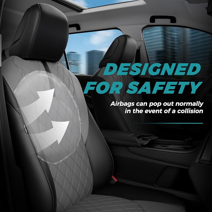 Custom Seat Covers for Toyota Grand Highlander 2024-2026 7 Seats | black grey, faux leather, 2nd row captain chairs, waterproof, breathable, airbag compatible, stain resistant - Image 5