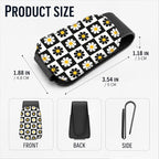 Leather Magnetic Sunglass Holder for Car Sun Visor, Cute Eyeglass Ticket Card Hanger Clip, Universal Auto Interior Accessories for SUV Pickup Truck, Daisy Checkered - Image 3