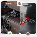 CoBak Purse Hook for Car - Universal Premium Stitched Leather and Aluminum-Magnesium Alloy Double Car Seat Back Storage Hook for Purses, Handbags, Bags (2 Pack),Star Mark - Image 3
