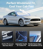 Nmoiss Windshield Sun Shade Umbrella [Vinyl Coating Heat Shield] for Ford Mustang 2005-2026 Accessories, Protect Car from Sun Rays & Heat Damage Keep Cool and Protect Interior - Image 7