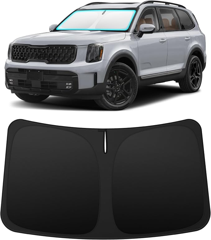 INSAUTO Custom Fit Windshield Sun Shade for Kia Telluride 2020-2025 | Foldable Front Window Sunshade Car Accessories, UV & Heat Reflector, Keeps Interior Cool, Includes Storage Bag by INSAUTO
