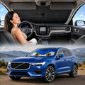 Car Windshield Sun Shade Umbrella, Universal Fit Mid-Large Sedans & SUVs | 57 x 31" Car Sun Visor, Foldable UV Heat Blocking Auto Sunshade with Rearview Mirror Cutout, Monster Blue Eyes by eygeufg
