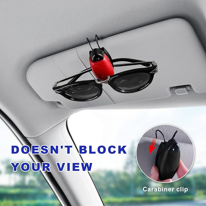 5 PCS Car Sun Visor Clips, Compact Auto Sunshade Sunglasses Clip Ticket Card Holder, Universal Sun Visor Organizer Eyeglasses Mount for Most Vehicles (Blue+Red+White+Black+Gray) - Image 6