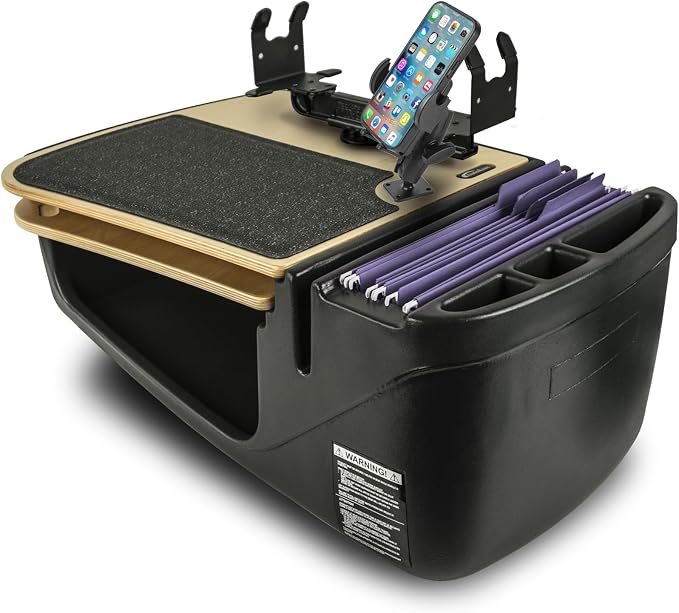 AutoExec AE-GMCD-PI-PM-PS-11M GripMaster Car Desk for Your Vehicle Workstation and Mobile Office, Natural with 400 watt Power Inverter,Phone Mount and Printer Stand | 400 Watt Power Inverter, Phone Mount, Printer Stand, Vehicle Workstation and Mobile O... by AutoExec