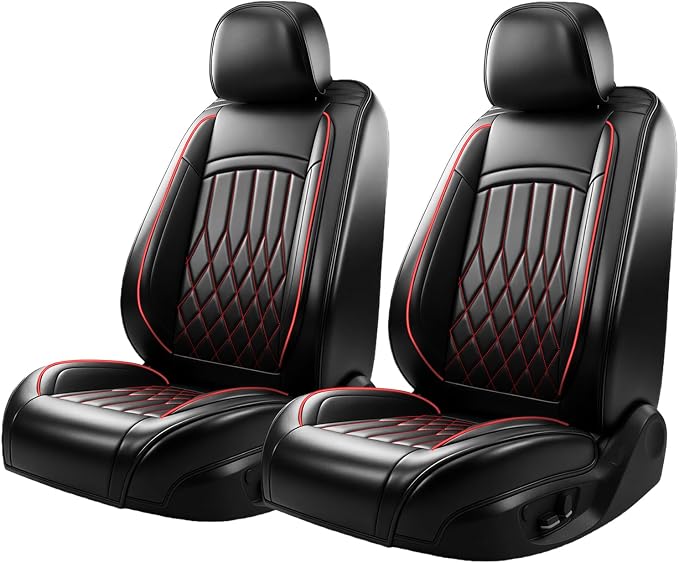Fit for CH-R Car Seat Covers Compatible with Toyota CHR 2018-2022 - Waterproof Breathable Leather Automotive Seat Cushions Protector, Airbag Compatible,Only 2 Front seat Covers（Redline - Image 7