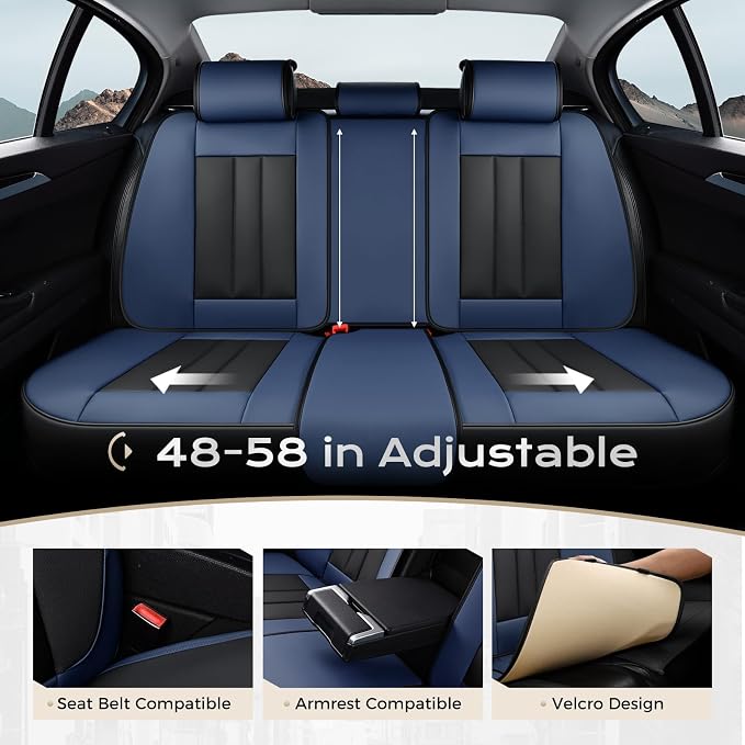 Coverado Nappa Leather Car Seat Covers Front Set, Luxury Waterproof Seat Protectors, Airbag Compatible Anti‑Slip Auto Seat Covers, Universal Fit for Most Cars SUVs Trucks Pickup Vehicles - Image 5