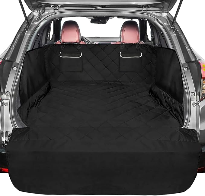 F-Color SUV Cargo Liner for Dogs - Trunk Cover with Bumper Flap Protector | Waterproof Pet Cargo Cover with Side Flaps, Non-Slip Trunk Mat, Rear Dog Car Seat Cover Prevents Scratches Pet Hair Mud Dirt by F-color