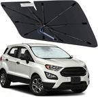 Windshield Sun Shade for Ford EcoSport 2018-2022, Foldable Umbrella Shade | Custom Fit Car Sun Visor with 360° Rotating Shaft, UV Protection Heat Shield Sun Blocker Heat Reflector and Easy Storage by Visufy