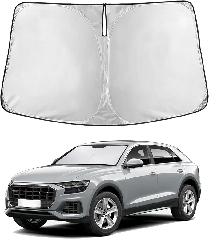 EcoNour Windshield Sunshade Compatible for Audi Q8 2019-2024 2025 2026 | Sun Visor for Front Windshield & Window Sun Shade Cover, UV Heat Blocker & Protector, Car Accessories by EcoNour