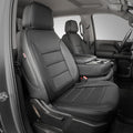 Silverado Seat Covers for 2014-2018 Chevy Silverado/GMC Sierra 1500/HD 2500/3500 DoubleCab Pickup Seat Cover,Fully Covered,Waterproof Truck Leather Seat Protector(Full Set,Black) by Coverdream