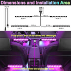 BFXM Car Interior Lights, LED Lights Strip with USB Adapter Car Accessories | LED Lights for Car, Car Ambient Lighting, App & Remote Control Music Sync Color Change Lights for Truck Car Decor - Image 3