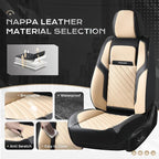 Coverado Car Seat Covers Front Set, Luxury Nappa Leather Seat Covers Universal Fit Waterproof Non-Slip Breathable Automotive Seat Protectors for Cars, SUVs, Trucks - Image 2