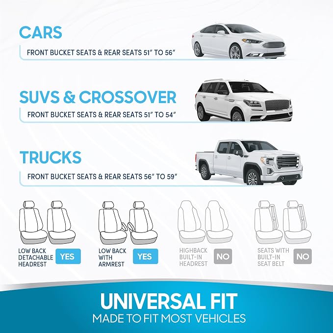 BDK UltraFit Waterproof Towel Seat Covers for Cars - 1 Piece Washable Cloth Car Seat Cover Towels Front Seats - Sweat Seats Protector for Gym, Swimming, Surfing, Running - Universal Fit for Most Cars - Image 8