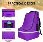 LARIPOP Car Seat Travel Bag for Airplane, Universal Gate Check Car Seat Bag, Padded Backpack with Waist Belt, Reflective Strips & Protective Feet, Fits Infant Convertible Booster Seats, Purple - Image 5
