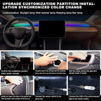 Acrylic Interior Car LED Strip Light with 30S Motion Sensor Switch&USB Hub, Dreamcolor 55.1 inches Ambient Lighting Kits, RGB Colors Neon LED Strip Light - Image 7