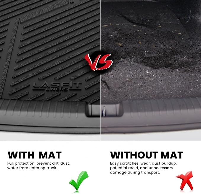 LASFIT Trunk Mat for Honda Accord 2017 2016 2015 2014 2013 (Only Sedan) | All Weather Custom Fit Anti-Slip Pet Friendly Easy Clean TPE Trunk Liner Cargo Mat, Black (NOT Coupe & Hybrid) - Image 5