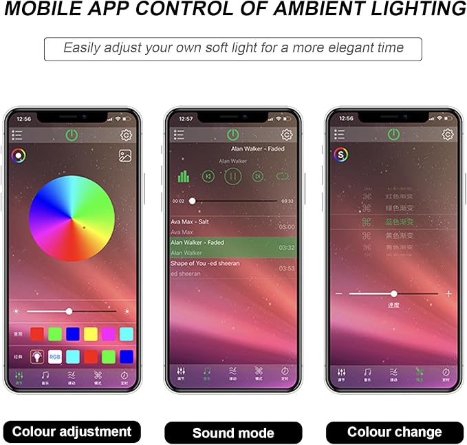 Interior Car LED Strip Lights with APP Control, RGB Ambient Lighting Kit with 118 inches Fiber Optic, 16 Million Colors Neon Strip USB Music Sync Atmosphere LED for Vehicles - Image 4