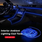 EL Wire Interior Car LED Strip Lights, 16.5FT 5V EL Wire Strip Neon Glowing Strobing Light w/ 5mm Sewing Edge, USB Electroluminescent Ambient Lighting Kit for Car Inside Decoration (Blue) - Image 4