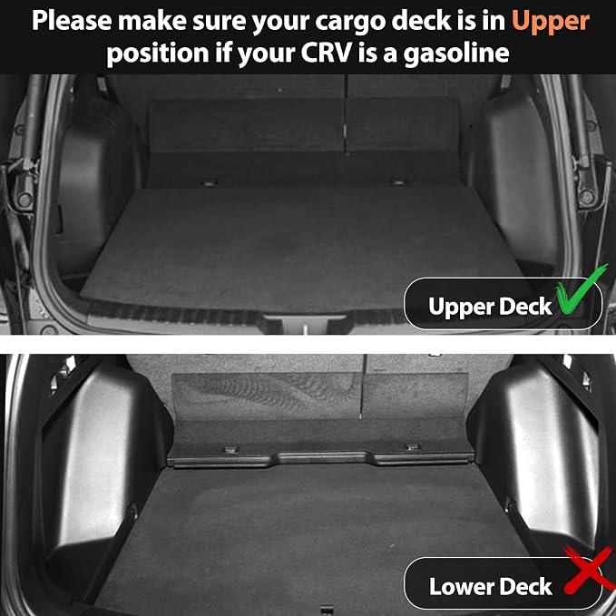 AUXKO Floor Mats Upper Cargo Mat for Honda CR-V 2017-2022 (Include Hybrid) | High Wall,All-Weather,All Season,Odorless,Anti Slip,Rain&Salt Resistant,TPE Material,Black,Accessories,Pet Friendly - Image 3