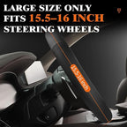 HOTOR Car Leather Steering Wheel Cover, Universal 15.5"-16", Gray | Universal Car Accessory for Diverse Cars, Car Steering Wheel Cover with Anti-Slip Lining, Full Protection, Easy Installation - Image 2